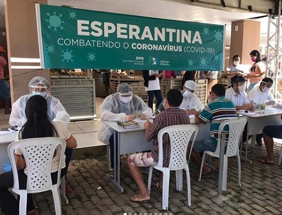 Blitz de testes Covid-19 passa pelo Mercado Municipal em Esperantina