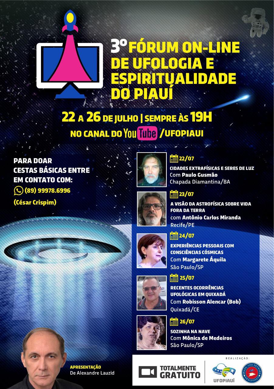 3º Fórum de Ufologia e Espiritualidade do Piauí começa na quarta (22)
