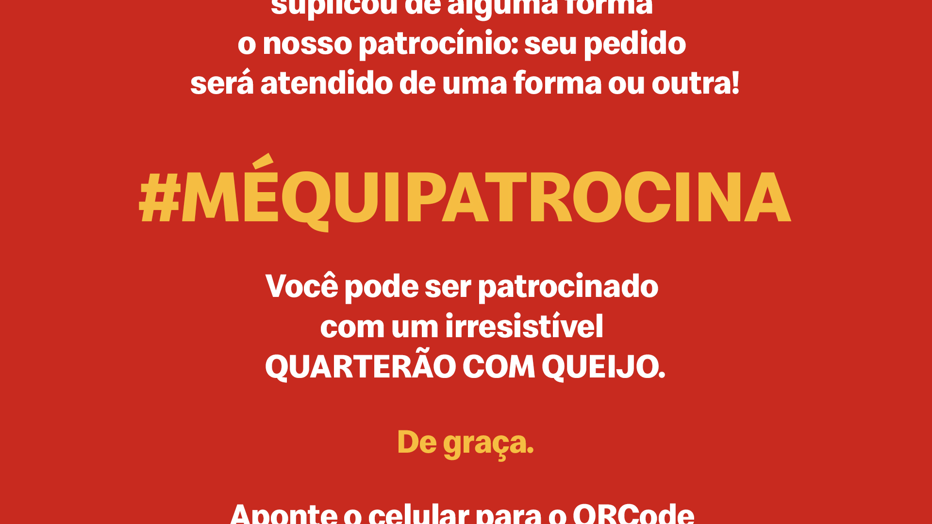 Méqui vai dar sanduíche de graça para quem pediu patrocínio da marca