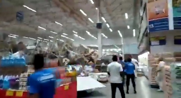 Plateleiras de supermercado caem e deixam feridos em São Luís