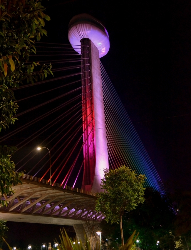 Ponte Estaiada terá iluminação roxa em alusão à prevenção da prematuridade